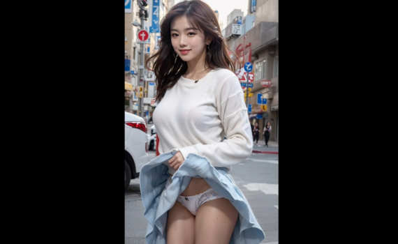 韩国正妹 Wind Lift Up Skirt